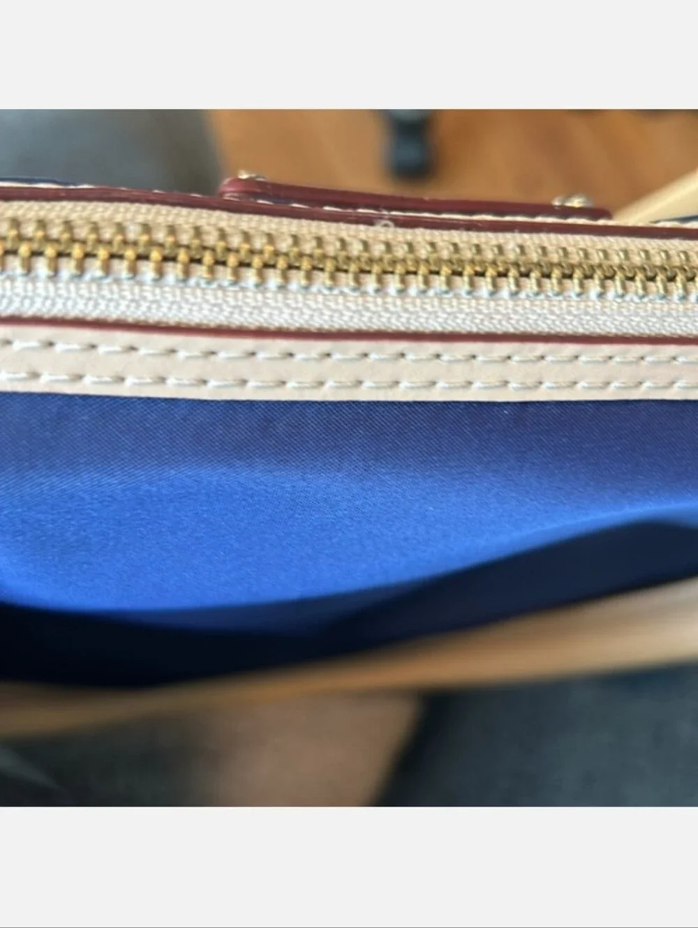 kate spade Navy Nylon Laptop Bag with Cream Trim